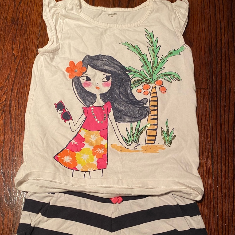 Gymboree Tee and H&M short for girl